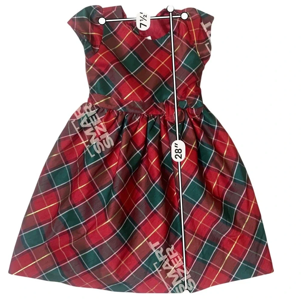 Gymboree Plaid‎ Dress Girls Size 7 Red Excellent Holiday Christmas Taffeta